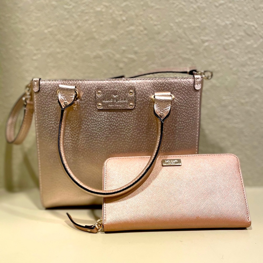 Kate Spade Gold Purse and Wallet